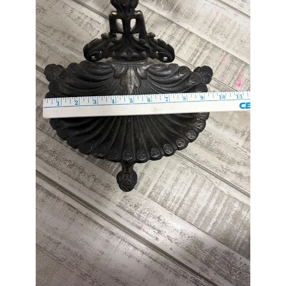 Vintage Cast Iron Royal Brand Umbrella Holder Hand Towel Rack Shell Victorian - Picture 7 of 9